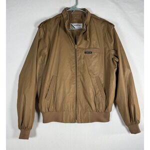 VTG Members Only Jacket Mens 42 Large Brown Iconic Racer Bomber Europe Craft 80s